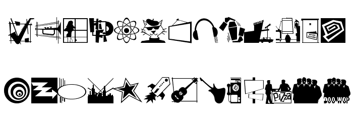 Nifty 50's Icons 1 JL Font LOWERCASE