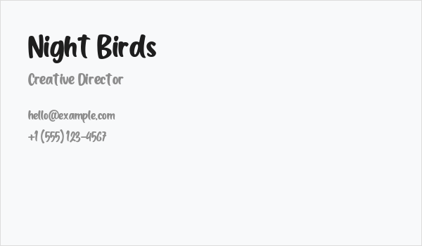 Night Birds Business Card