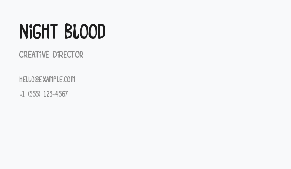 Night Blood Business Card