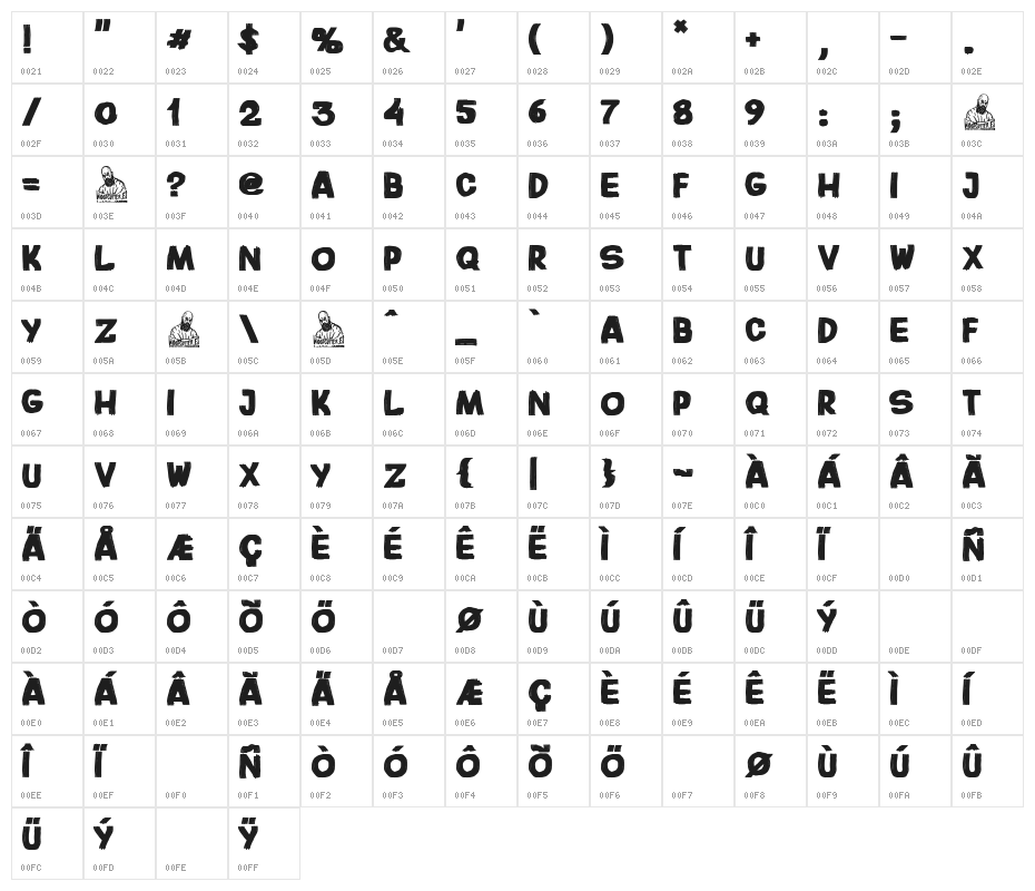 Night Brush Character Map