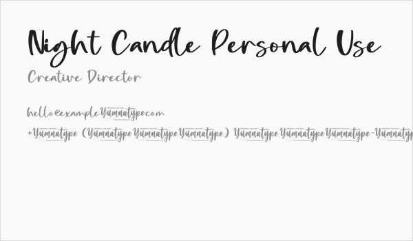 Night Candle Personal Use Business Card