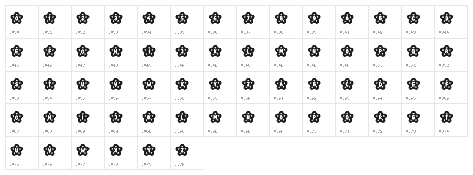 Night Dreams Regular Character Map