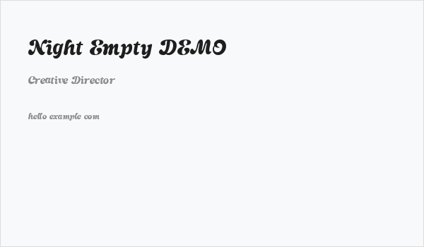Night Empty DEMO Business Card