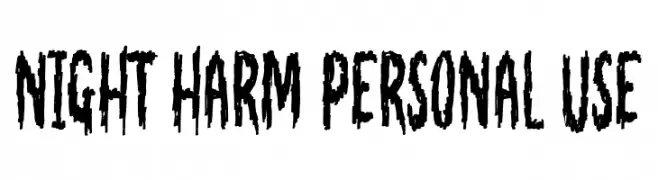 Night Harm Personal Use  नि: शुल्क फ़ॉन्ट्स डाउनलोड