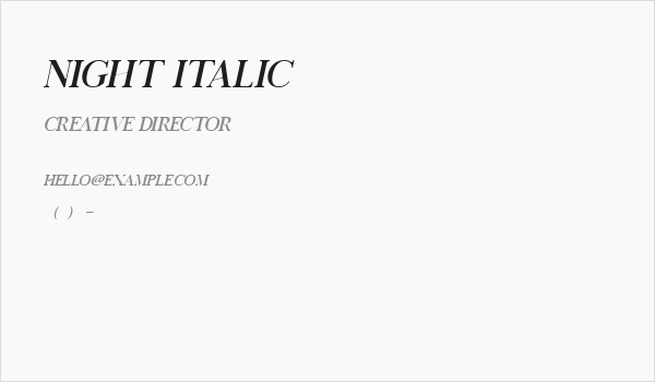 Night Italic Business Card