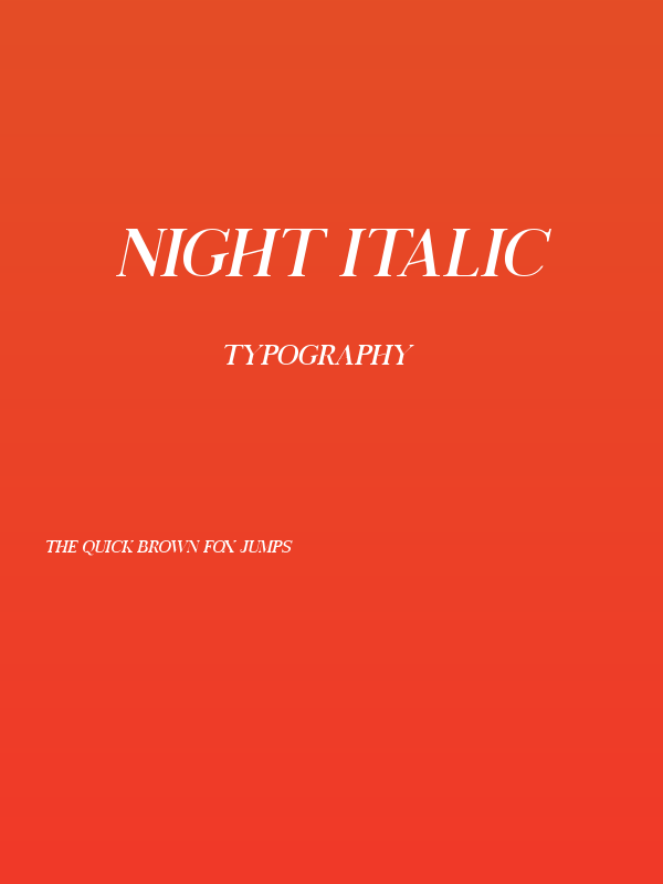Night Italic Poster
