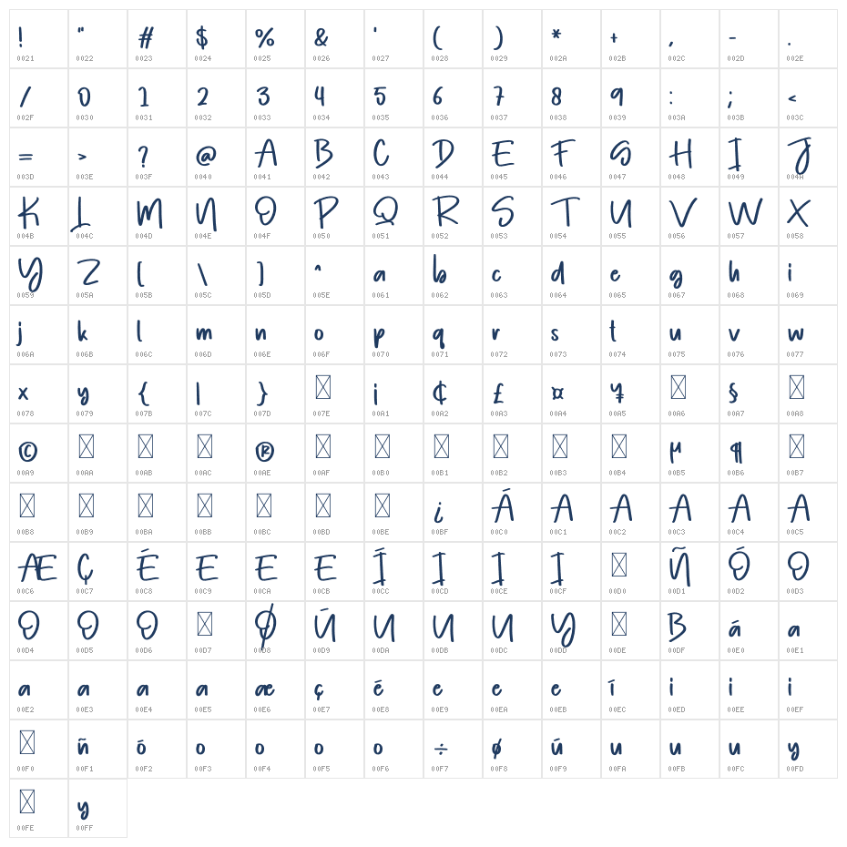 Night Light2 Character Map