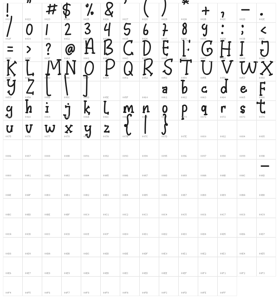 Night Light Character Map