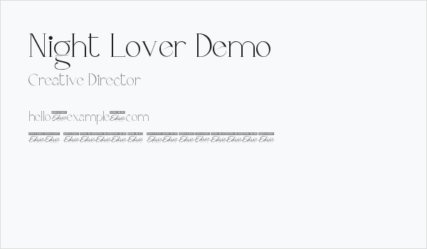 Night Lover Demo Business Card