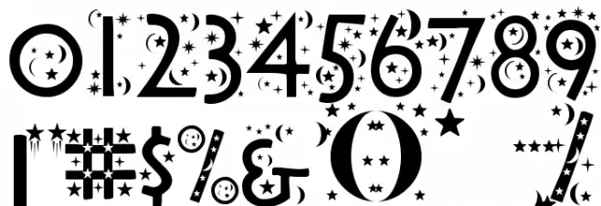 Night Sky Font OTHER CHARS