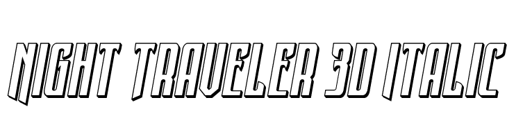 Night Traveler 3D Italic  フリーフォントのダウンロード