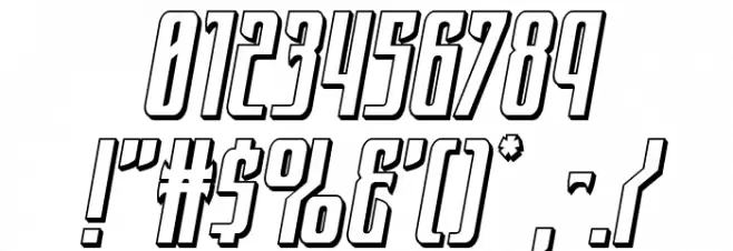 Night Traveler 3D Italic Font OTHER CHARS