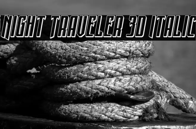 Night Traveler 3D Italic Font examples