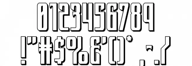 Night Traveler 3D Font OTHER CHARS