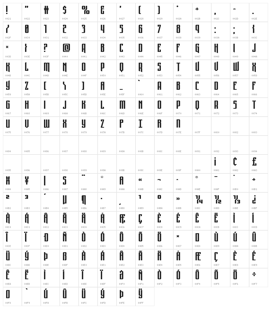 Night Traveler Expanded Character Map