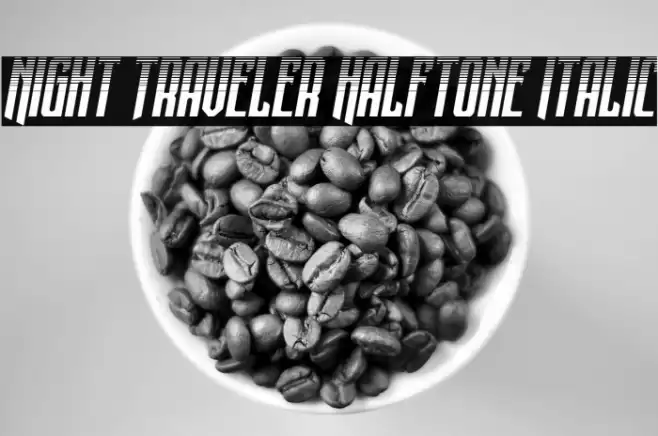 Night Traveler Halftone Italic Font examples