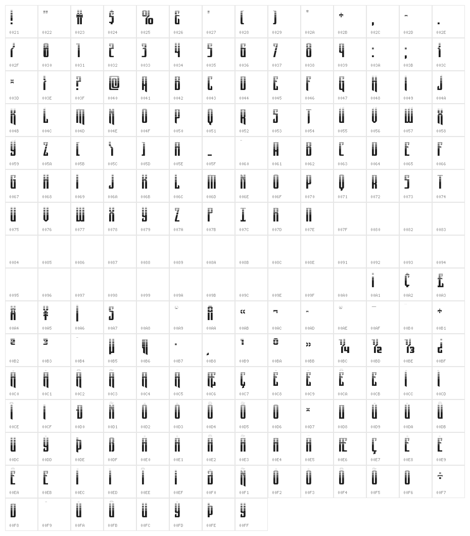Night Traveler Halftone Character Map