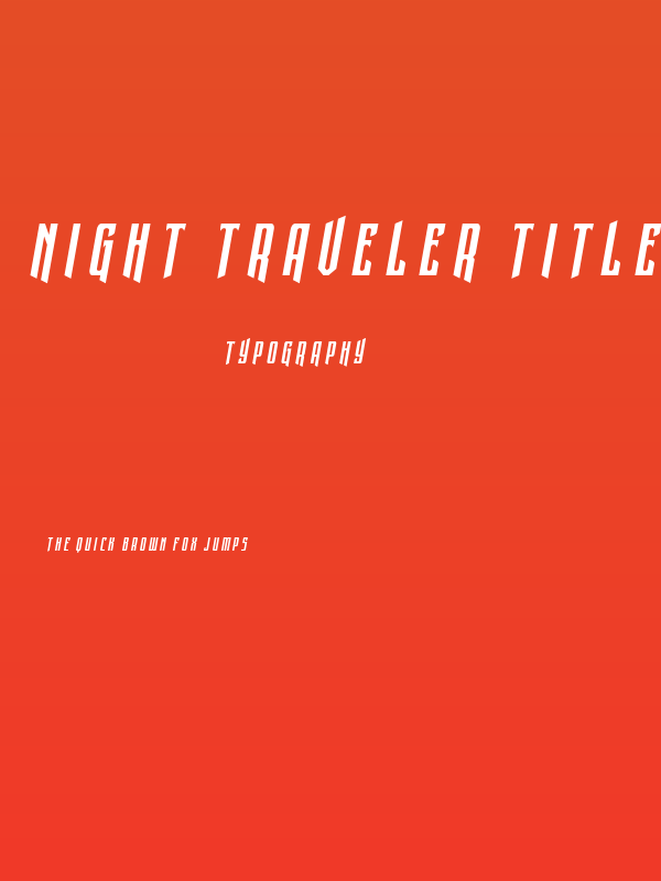 Night Traveler Title Italic Poster