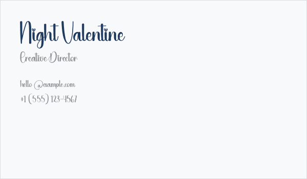 Night Valentine Business Card