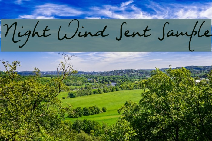 Night Wind Sent Sample Font examples