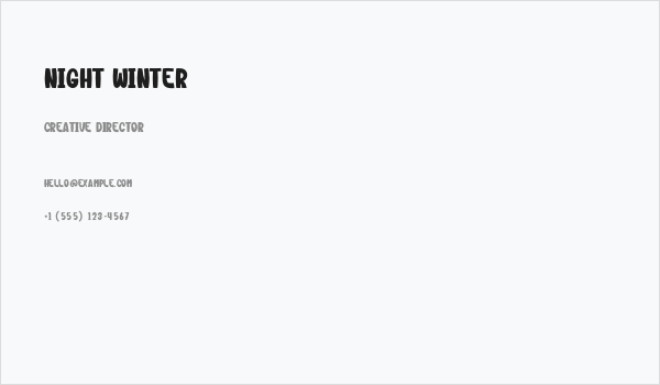 Night Winter Business Card