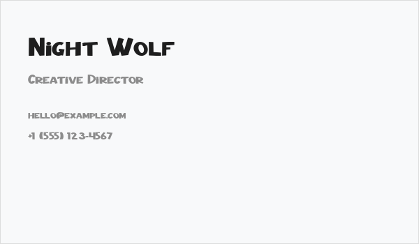 Night Wolf Business Card