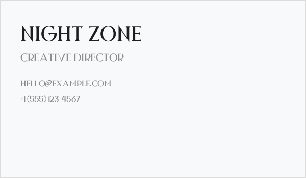 Night Zone Business Card