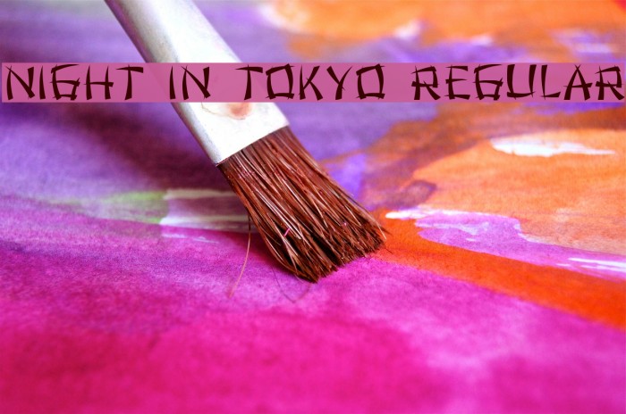 Night in Tokyo Regular Font examples