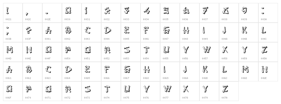 Night in Tokyo Shadow Regular Character Map