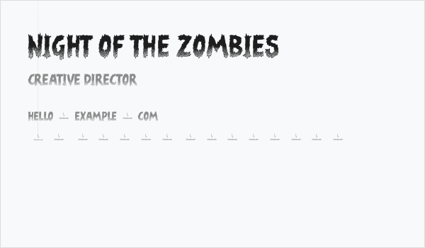 Night of the Zombies Business Card