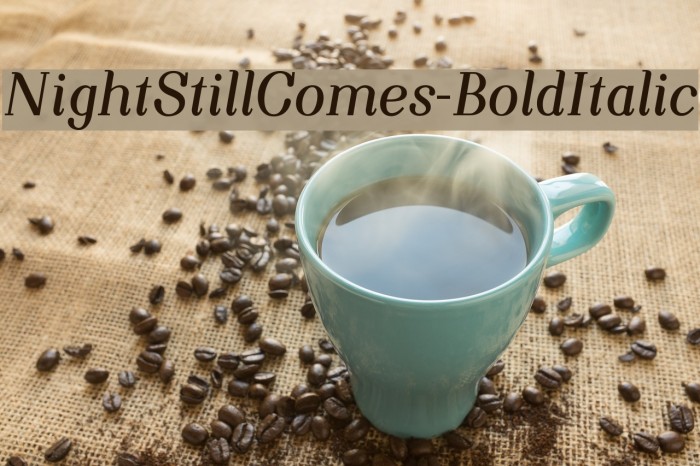 NightStillComes-BoldItalic Font examples