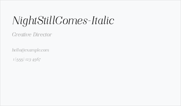 NightStillComes-Italic Business Card