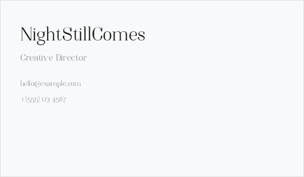 NightStillComes Business Card