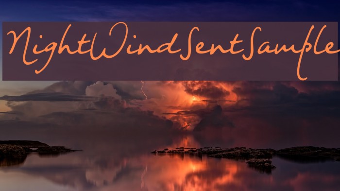 NightWindSentSample Font examples
