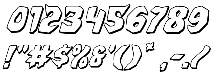 Nightchilde 3D Italic Font OTHER CHARS