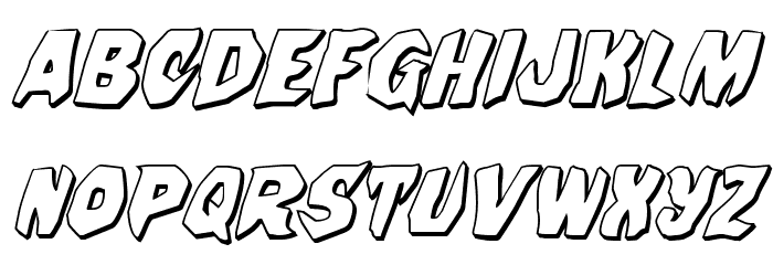 Nightchilde 3D Italic Font LOWERCASE