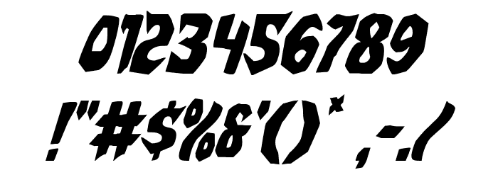Nightchilde Condensed Italic Font OTHER CHARS