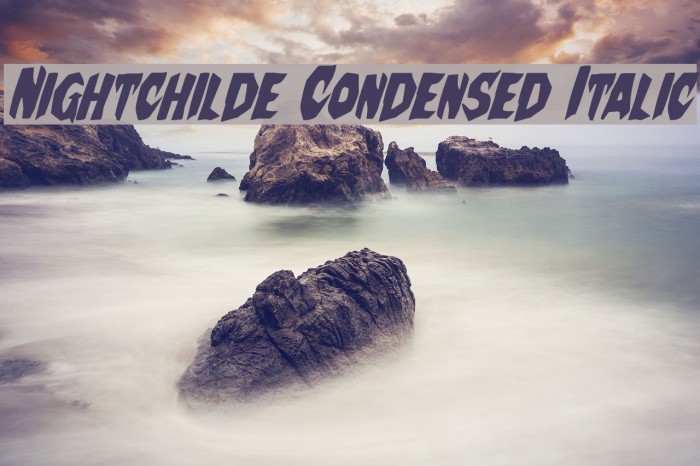 Nightchilde Condensed Italic Font examples