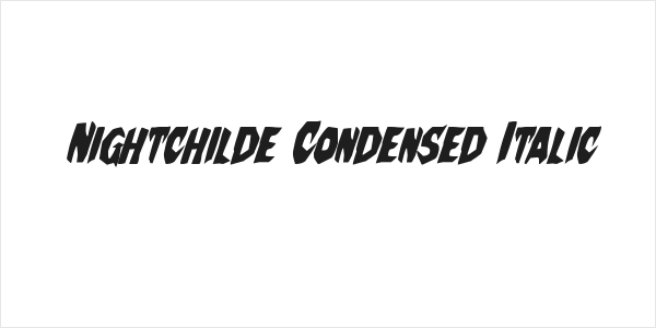 Nightchilde Condensed Italic Logo