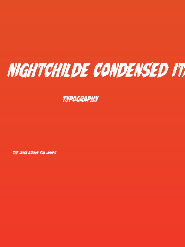 Nightchilde Condensed Italic Poster