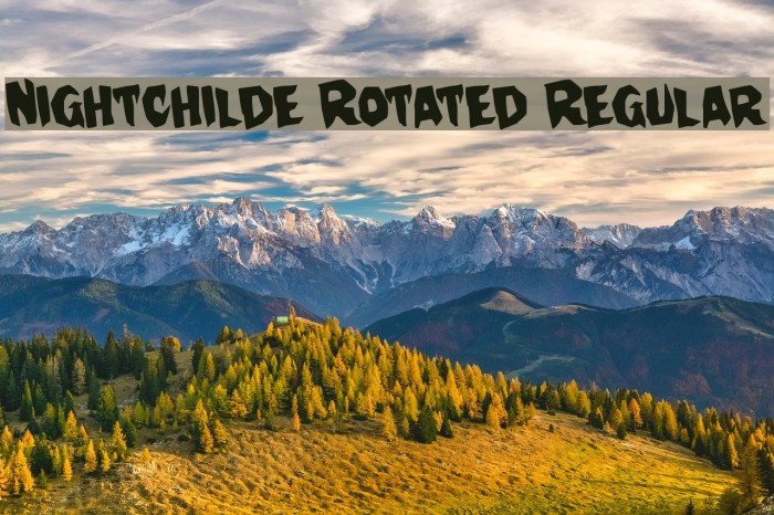 Nightchilde Rotated Regular Font examples