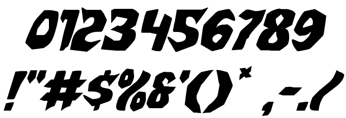 Nightchilde Staggered Italic Font OTHER CHARS