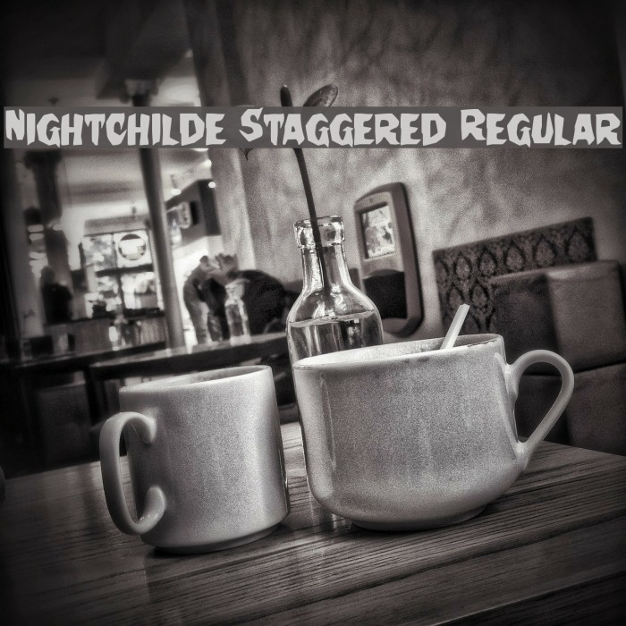 Nightchilde Staggered Regular Font examples