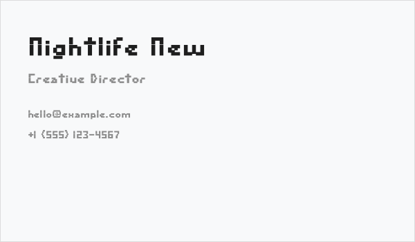 Nightlife New Business Card