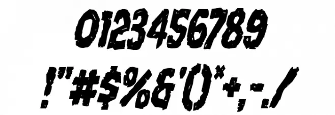 Nightmare Alley Condensed Italic Font OTHER CHARS