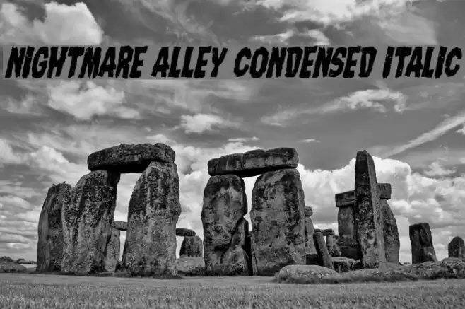 Nightmare Alley Condensed Italic Font examples