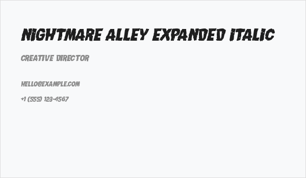 Nightmare Alley Expanded Italic Business Card