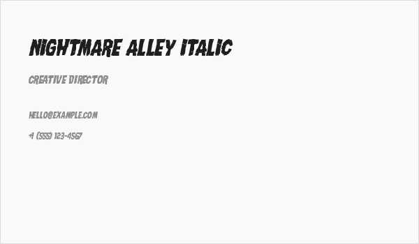 Nightmare Alley Italic Business Card