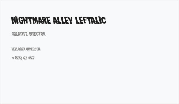 Nightmare Alley Leftalic Business Card