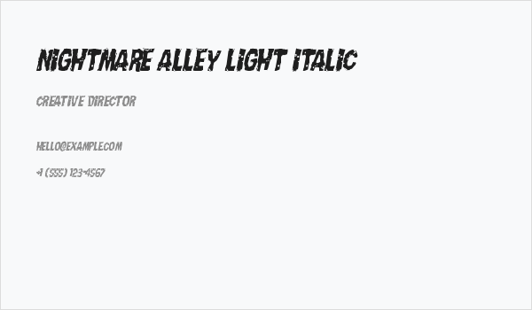 Nightmare Alley Light Italic Business Card
